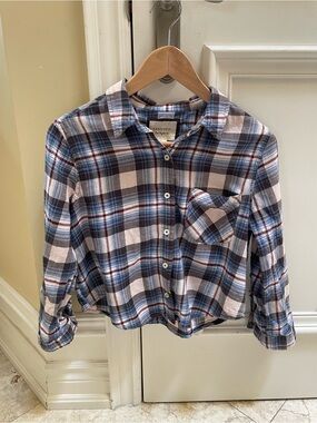 Forever 21 Girls' Blue & Pink Plaid Button-Front Shirt